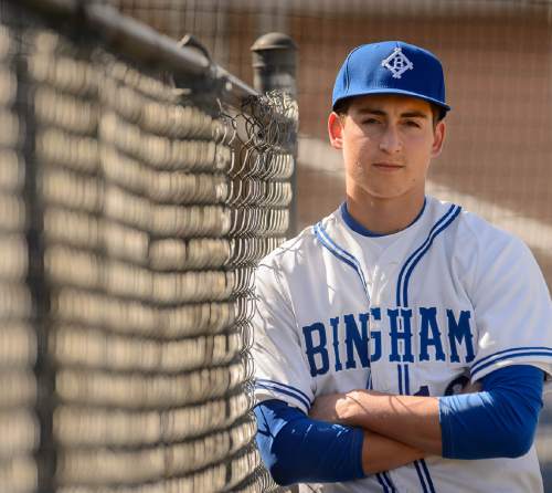 Trent Nelson  |  The Salt Lake Tribune
As arguably the best all-around baseball player in the state, Bingham's Sean Keating, who is signed to play at Arizona State, is looking to help the Miners return to the state championship, but finish the job this time after falling one game short of the title in 2015. Keating was photographed at practice in South Jordan, Thursday March 10, 2016.