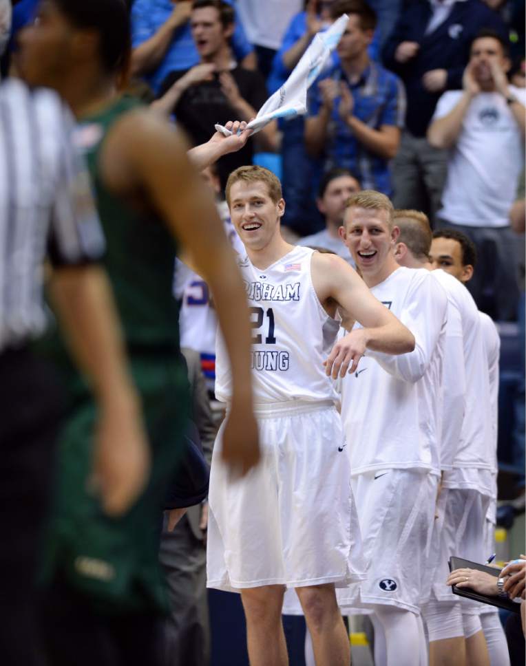 Steve Griffin  |  The Salt Lake Tribune


Brigham Young Cougars forward Kyle Davis (21) waves a towel as the Cougars open up a 20 point lead during the first round of the NIT between BYU and UAB at the Marriott Center in Provo, Wednesday, March 16, 2016.