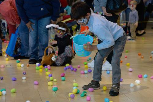 Francisco Kjolseth | The Salt Lake Tribune
Shriners Hospitals hosts an Easter Egg Hunt adapted for patients with physical challenges. Around 100 patients and their families attended Wednesday's annual Easter Egg Hunt, which gave children with physical challenges who may be in wheelchairs or rely on the assistance of a walker, the space, time and support they needed to enjoy the Spring time tradition.