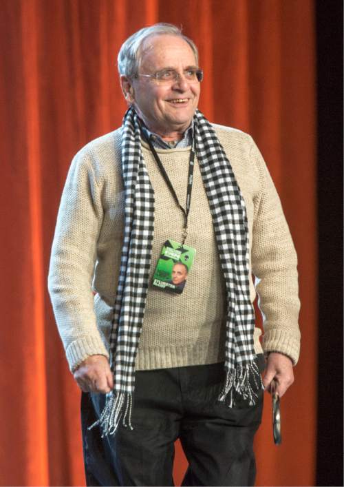 Rick Egan  |  The Salt Lake Tribune

Celebrity guests Sylvester McCoy, on stage during the press conference, on opening day of the FanX convention in the grand ballroom of the Salt Palace. Thursday, March 24, 2016.