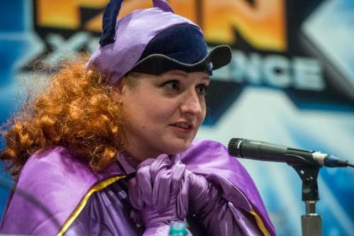 Chris Detrick  |  The Salt Lake Tribune
Brooke Heym speaks during a panel discussion on the Increasing Diversity of Star Wars during Salt Lake Comic Con's FanXperience at the Salt Palace Convention Center Saturday March 26, 2016.