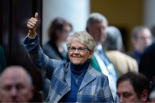 Scott Sommerdorf   |  Tribune file photo
Rep. Carol Spackman Moss, D-Holladay,  happily casts a "yes" vote in the Utah House of Representatives. She faces a challenge from Aubrey Lucas, a Bernie Sanders supporter who is a member of a new United Progressive Coalition.