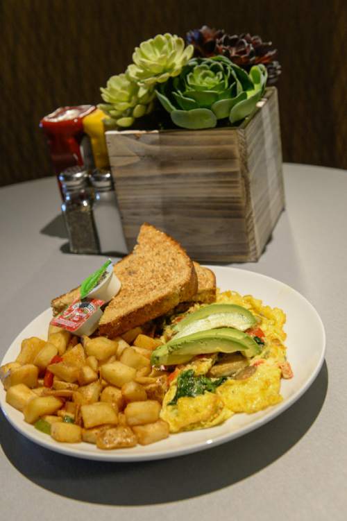 Francisco Kjolseth | The Salt Lake Tribune
A veggie omelette from 50 West Cafe in downtown Salt Lake City.