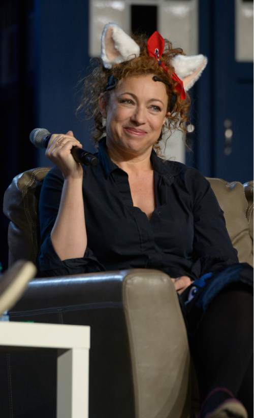 Leah Hogsten  |  The Salt Lake Tribune
l-r Alex Kingston and fellow actors from "Doctor Who,"  fielded fan questions and discussed the popular show among the Salt Lake Comic Con's FanX 2016 at the Salt Palace Convention Center, Friday, March 25, 2016.