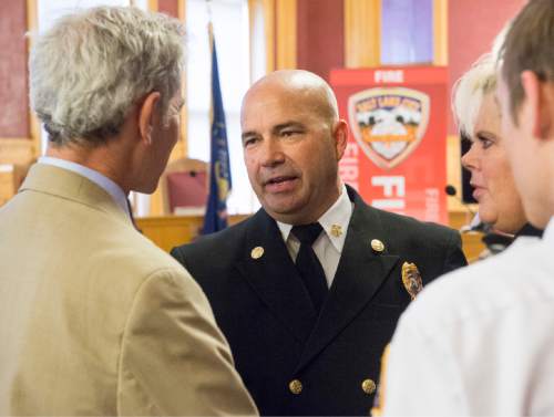 Rick Egan  |  Tribune file photo

Salt Lake City Fire Chief Brian Dale denies allegations that Fire Station No. 2 in the Marmalade district had inadequate smoke detectors when a fire broke out there on March 2, 2015.