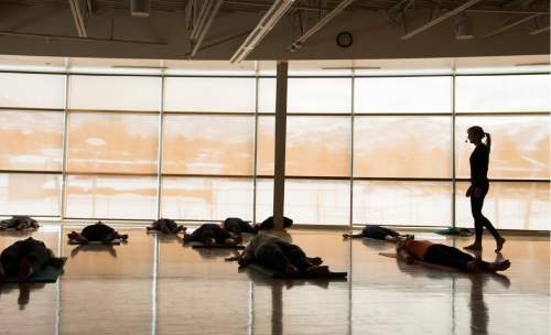 Rick Egan  |  The Salt Lake Tribune
Jan Whittaker teaches yoga at Bountiful high school on Wednesday, February 3, 2016. She has been at Bountiful High School for 33 years, and has taught physical education, dance, aerobics and Yoga.