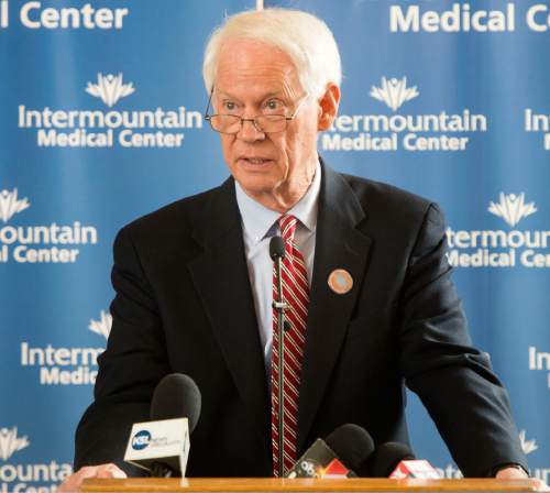 Rick Egan  |  The Salt Lake Tribune

John T. Nielsen, Commission Chair
Utah Alcoholic Beverage Control speaks at  Intermountain Medical Center in Murray, about the dangers of underage drinking, as Murray City launches a citywide initiative about the negative consequences of underage drinking. Thursday, March 31, 2016.