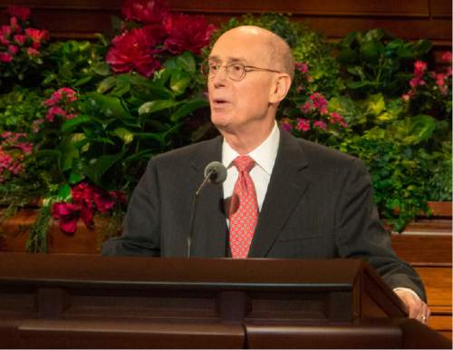 Rick Egan  |  The Salt Lake Tribune

Henry B. Eyring speaks at the General Women's Session of the 186st Annual LDS General Conference, Saturday, March 26, 2016.