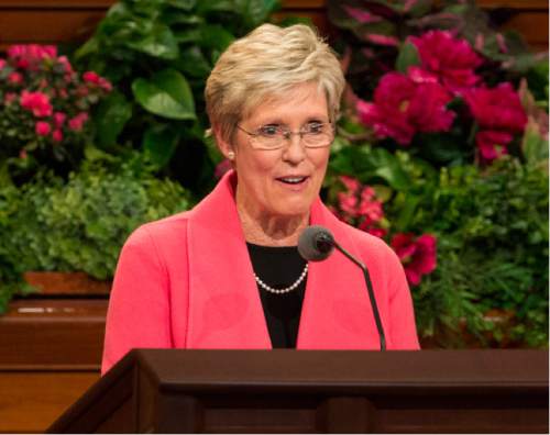 Rick Egan  |  The Salt Lake Tribune

Sister Rosemary M. Wixom Primary General President, conducts the General Women's Session of the 186st Annual LDS General Conference, Saturday, March 26, 2016.
