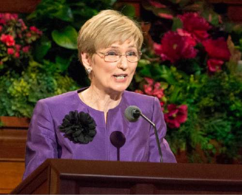 Rick Egan  |  The Salt Lake Tribune

Cheryl A. Esplin speaks at the General Women's Session of the 186st Annual LDS General Conference, Saturday, March 26, 2016.