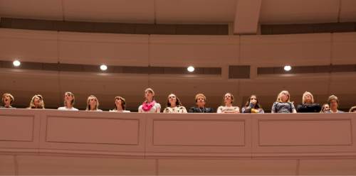 Rick Egan  |  The Salt Lake Tribune

Women sing at the General Women's Session of the 186st Annual LDS General Conference, Saturday, March 26, 2016.