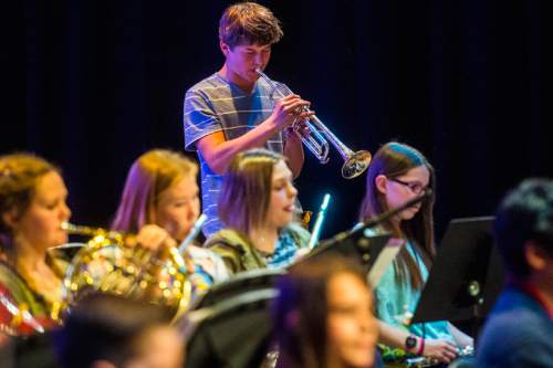 Chris Detrick  |  The Salt Lake Tribune
Henry Hale performs with other students during their annual pops concert at Salt Lake Arts Academy Thursday March 31, 2016.