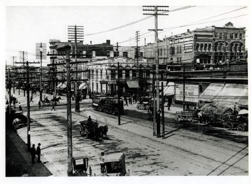 Tribune file photo

A trolley car is seen on Main Street in this undated photo.