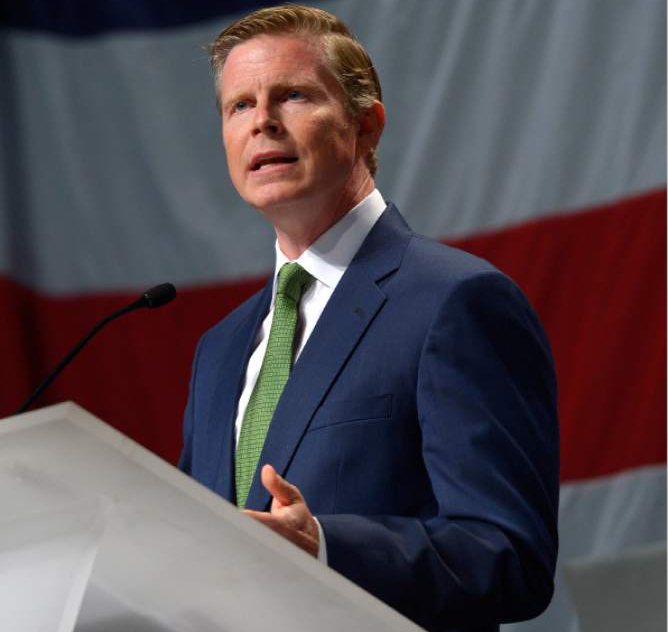 Leah Hogsten  |  Tribune file photo
Governor candidate Jonathan Johnson said he is putting principle over prudence in trying to win his party's nomination at convention rather than through the new signature-gathering path opened by SB54.