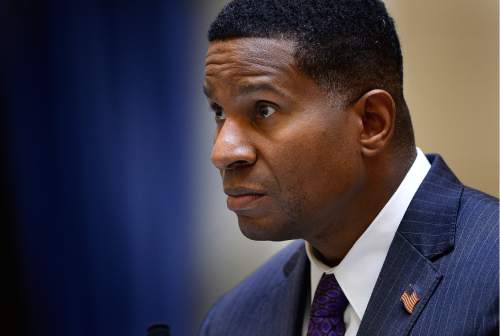 Scott Sommerdorf   |  The Salt Lake Tribune
Senator Alvin Jackson, R-Highland, speaks about his bill - SJR002 - during floor time in the Utah Senate, Wednesday, February 24, 2016. Jackson introduced SJR002 - Joint Resolution Calling for the Repeal of the 17th Amendment.