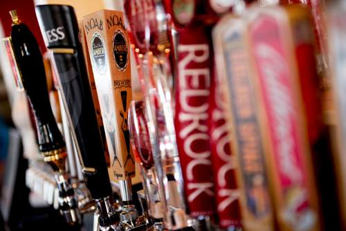 Jeremy Harmon  |  The Salt Lake Tribune

The beer selection at Porcupine Pub and Grille near the University of Utah on Friday, April 1, 2016.