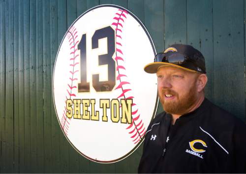 Rick Egan  |  The Salt Lake Tribune

Chris Shelton is an assistant baseball coach at Cottonwood, where he played. Ten years ago, he became a Major League Baseball phenomenon by hitting nine home runs in 17 games in April for Detroit. Wednesday, April 6, 2016.