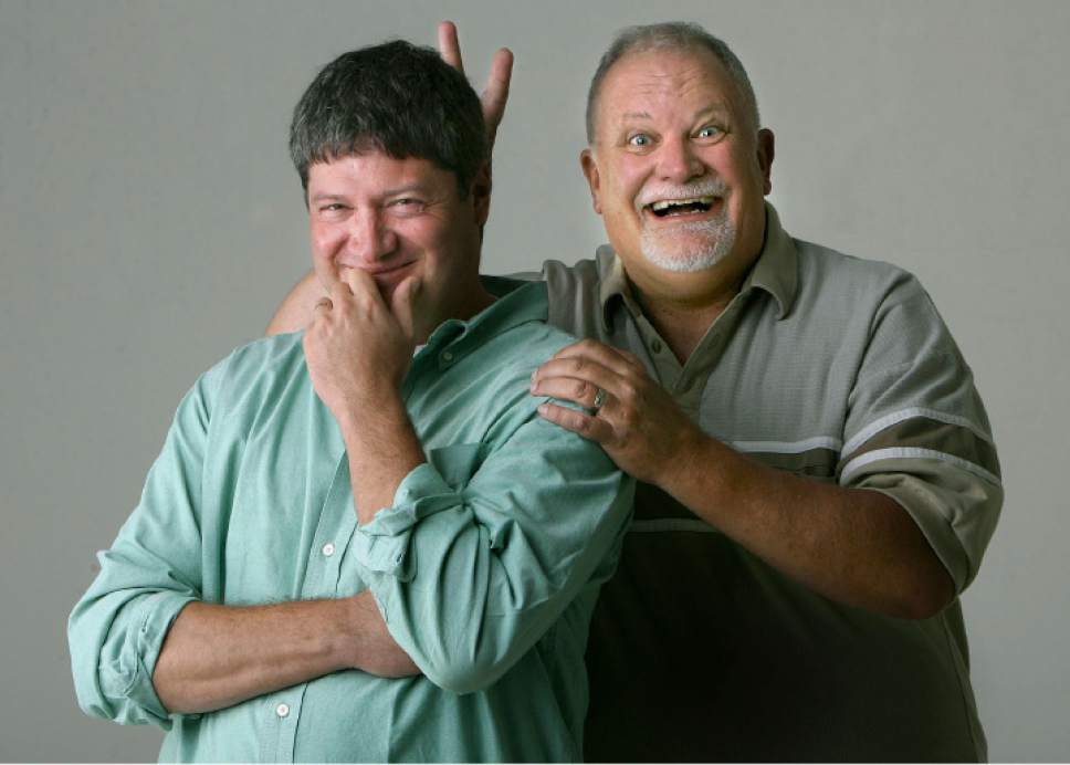 Scott Sommerdorf  |  The Salt Lake Tribune

Brett Prettyman and Tom Wharton goof around in the Tribune photo studio in this photo from 2008.