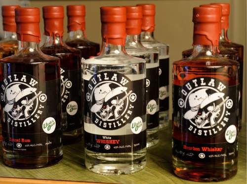 Rick Egan  |  The Salt Lake Tribune

In addition to spiced rum, white rum and aged rum, Outlaw Distillery in Midvale also produces moonshine and whiskey. Wednesday, March 23, 2016.