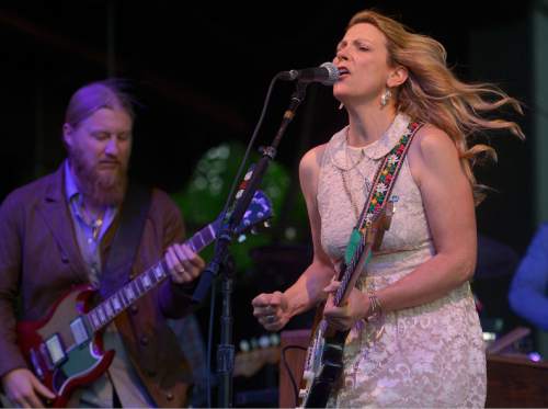 Leah Hogsten  |  The Salt Lake Tribune
The blues-rock band Tedeschi Trucks Band, led by wife-husband duo, Susan Tedeschi and Derek Trucks, shares the sold-out bill with Funk/soul band Sharon Jones & the Dap Kings on the Wheels of Soul 2015 Summer Tour, at Red Butte Garden, Friday, June 12, 2015. Tedeschi Trucks Band returns to Red Butte Aug. 7 for a concert.
