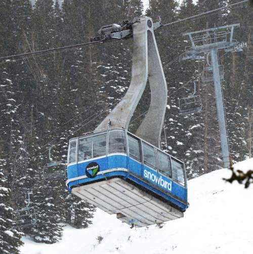 Steve Griffin  |  The Salt Lake Tribune


The blue tram at Snowbird ski resort in Little Cottonwood Canyon  Salt Lake City, Utah Monday, May 12, 2014.