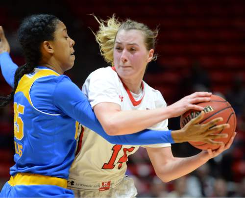 Steve Griffin  |  The Salt Lake Tribune


Utah Utes guard Paige Crozon (14) tries to muscle her way past UCLA's Monique Billings during basketball game at the Huntsman Center in Salt Lake City, Sunday, January 31, 2016.