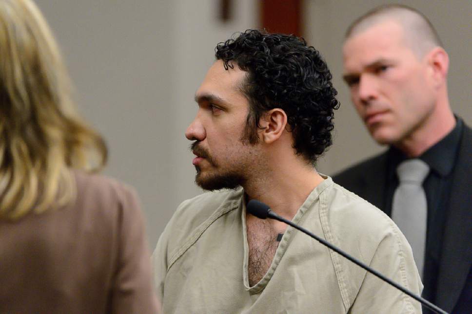 Trent Nelson  |  The Salt Lake Tribune
Juan Andres Zalazar speaks to the family of his victim during his sentencing in Salt Lake City, Tuesday April 26, 2016. Zalazar pleaded guilty in February to first-degree felony aggravated robbery and second-degree felony manslaughter for his part in the March 18, 2015, shooting death of 62-year-old David Marsh, a clerk at the Lee Mart store, 5905 S. 700 West, Murray, during a robbery,