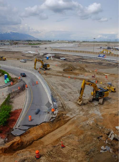 Francisco Kjolseth | The Salt Lake Tribune 
Work continues on the Salt Lake City International Airport on Wed. April 27, 2016, during major renovations as part of their terminal redevelopment program.