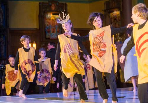 Rick Egan  |  The Salt Lake Tribune

Madeleine Choir School children dress as animals in the performance of Benjamin Britten's short opera "Noye's Fludde" as part of the Madeleine Festival, at the Cathedral of the Madeleine, Friday, April 29, 2016.