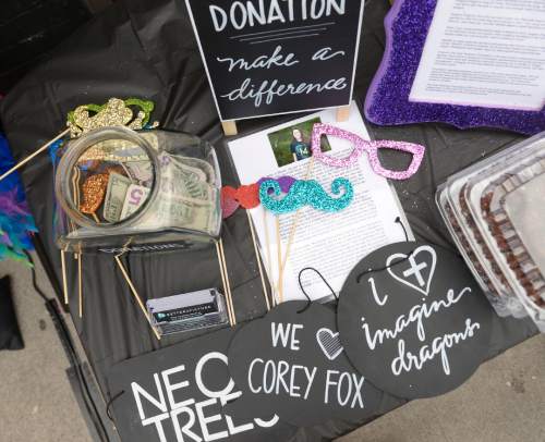 Leah Hogsten | The Salt Lake Tribune
The #FixTheFox benefit show Friday, April 29, featured acoustic sets by NeonTrees and Imagine Dragons. Proceeds help Corey Fox, the founder and owner of Velour, who needs a kidney transplant.