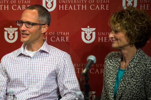 Chris Detrick  |  The Salt Lake Tribune
Pam Norby and Jason Norby answer questions during a press conference at the Clinical Neurosciences Center at the University Hospital Tuesday April 19, 2016.