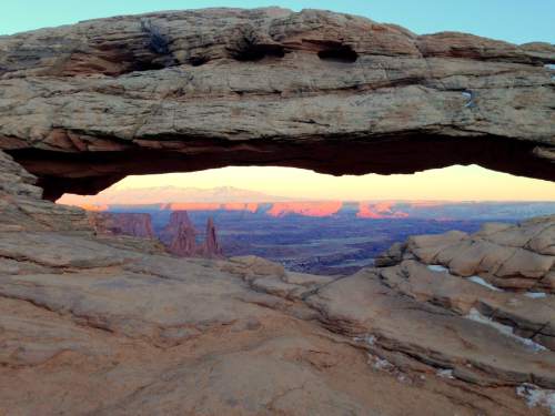 Erin Alberty  |  The Salt Lake Tribune

Mesa Arch offers a window-like view to the Colorado River valley at Canyonlands National Park.