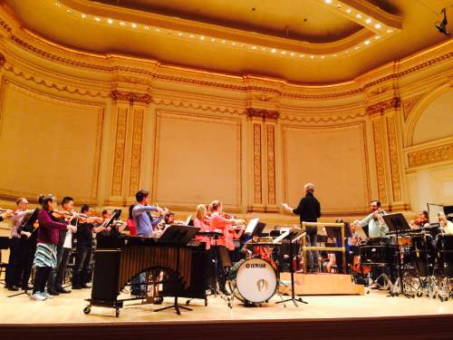 Thomas Burr  |  The Salt Lake Tribune

The Utah Symphony practices at Carnegie Hall in New York City ahead of their Friday April 29, 2016 performance.