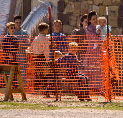 Trent Nelson  |  The Salt Lake Tribune

A group of children playing soccer under the supervision of FLDS women in a fenced-off area at Fort Concho, where they are being held by Texas Child Protective Services Tuesday, April 8, 2008. CPS says they have taken 401 children from the YFZ Ranch into protective custody and brought them to Fort Concho.