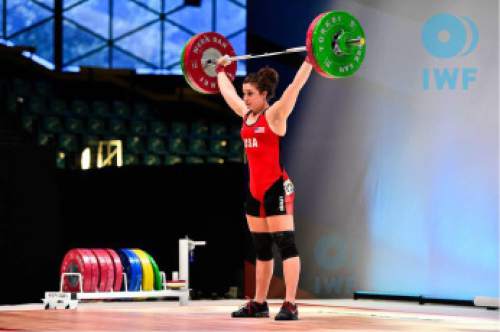 Courtesy  |  USA Weightlifting

Utah's Jessie Bradley, shown here at last year's Junior World Championships, is one of 15 female lifters competing in Sunday's Olympic Team Trials at the Salt Palace Convention Center.