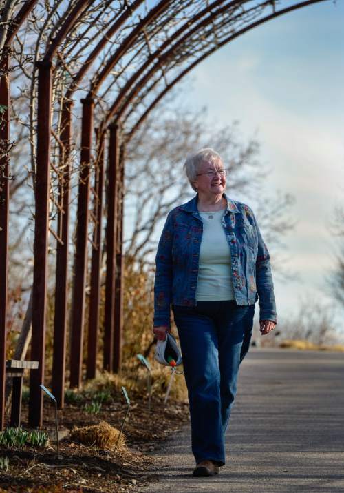 Francisco Kjolseth  |  The Salt Lake Tribune 
Joy Bossi, strolling the grounds of Red Butte Garden last year,  has helped thousands of Utahns plant their garden, landscape their yard and kill pesky bugs and weeds through her classes and Saturday morning radio show "Joy in the Garden."