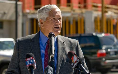 Tribune file photo
Utah Transit Authority Board Chairman H. David Burton announces the agency has reversed course and will go back to opening its board committee meetings.