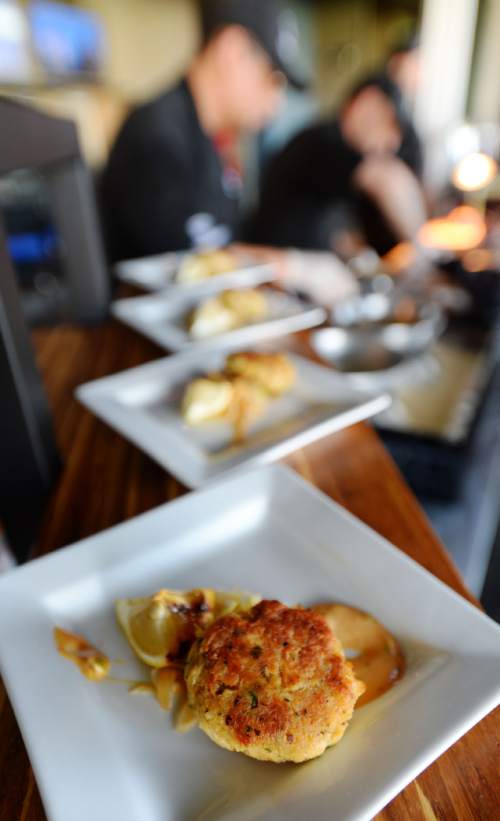 Steve Griffin | The Salt Lake Tribune

Maryland Crab Cakes at TopGolf in Midvale.