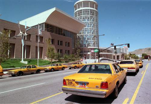 Tribune file photo
Taxi cabs llined up outside the Salt Palace.