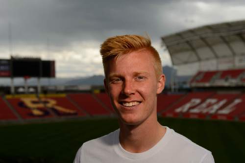 Trent Nelson  |  The Salt Lake Tribune
Nineteen-year-old RSL academy product Justen Glad, in his second full season with the club, has grabbed a starting spot and adjusting to life as an every-day center back on the fly as one of the youngest starters in MLS. Glad was photographed at Rio-Tinto Stadium in Sandy on Tuesday May 24, 2016.