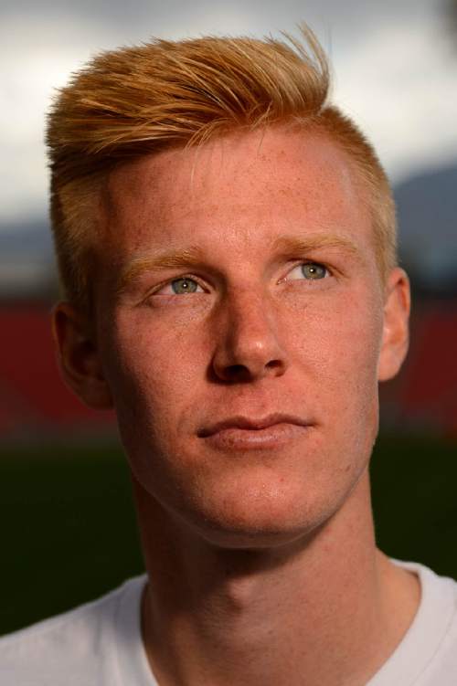 Trent Nelson  |  The Salt Lake Tribune
Nineteen-year-old RSL academy product Justen Glad, in his second full season with the club, has grabbed a starting spot and adjusting to life as an every-day center back on the fly as one of the youngest starters in MLS. Glad was photographed at Rio-Tinto Stadium in Sandy on Tuesday May 24, 2016.