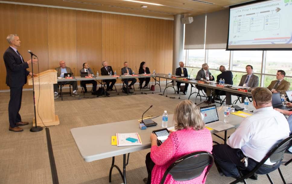 Rick Egan  |  The Salt Lake Tribune

 Utah Transit Authority Board meets at Utah Valley University, the first meeting since it was announced Tuesday that it has reversed course and will open its committee meetings after all. Wednesday, May 25, 2016.
