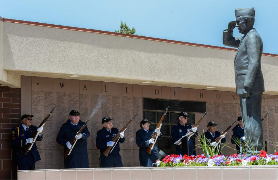 Francisco Kjolseth | The Salt Lake Tribune
Military honors are fired as Gerald Folsom, who served in the U.S. Army Air Corps during WWII, is laid to rest at the Utah Veterans Cemetery in Bluffdale last week. In five to six years, there will be no more space for new veteran burials.