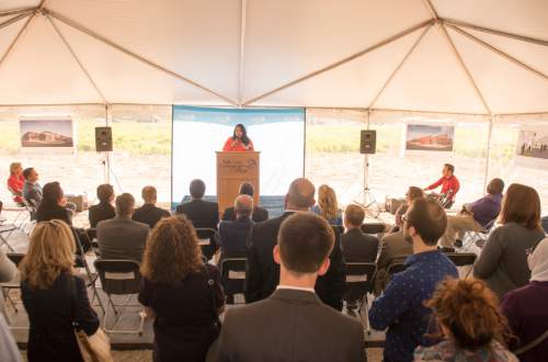 Rick Egan  |  The Salt Lake Tribune


Utah State Representative Luz Escamilla says a few words at the ceremonial groundbreaking for the new Westpointe Career and Technical Education Center, Wednesday, June 1, 2016.