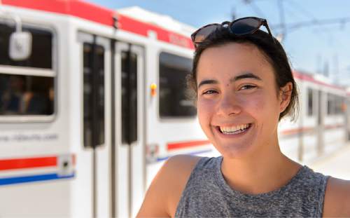 Trent Nelson  |  The Salt Lake Tribune

Elena Studier is an intern with the National Association of Railroad Passengers, and is traveling 10,000 miles this summer on a 38-day multi-modal ìroad tripî across the country by rail, visiting more than 20 cities and 15 states. She is trying to promote how easy it is to travel by rail and bike, Tuesday May 31, 2016.