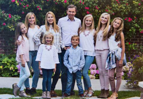 Courtesy  |  Paul Huntsman

The Paul Huntsman family's 2016 holiday card. Pictured (l-r) are Olivia, 12; Annabelle, 17; Emilie Ava, 10; wife Cheryl and Paul; Jonathan, 8; Lauren, 14; Madeline, 21; and Mary Claire, 15. (Not pictured, Paul Jr., 19, currently serving an LDS mission in Taipei, Taiwan.)