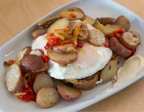Rick Egan  |  The Salt Lake Tribune

Crème Fraiche Hash  at the Publik Kitchen, a new breakfast/lunch spot in SLC's 9th and 9th neighborhood.