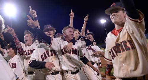 Leah Hogsten  |  The Salt Lake Tribune
 American Fork High School defeated Lone Peak High School 13-9 to win the 5A State Baseball Championship, May 27, 2016 at Utah Valley University's Brent Brown Ballpark.
