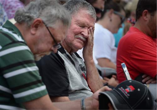 Scott Sommerdorf   |  The Salt Lake Tribune  
Many former miners were in attendance at a ceremony for the new Miners Memorial in Castle Dale, Utah, Saturday, June 8, 2016.