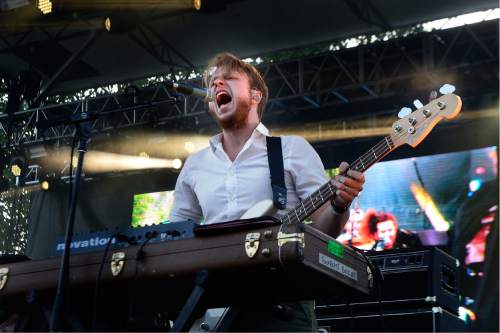 Scott Sommerdorf   |  The Salt Lake Tribune  
"Junior Junior" performs Friday, June 8, on the Bonanza Stage at Bonanza Campout at Rivers Edge Resort in Heber. The inaugural two-day music and camping festival featured more than 30 live performances on two stages.